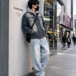 BOXY001 - Felian Áo Khoác Jean Màu Retro Xanh Nam Nữ Form Oversize