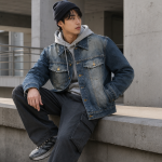 BOXY002 - Felian Áo Khoác Jean Màu Retro Xanh Đậm Nam Nữ Form Oversize