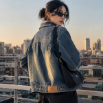 BOXY002 - Felian Áo Khoác Jean Màu Retro Xanh Đậm Nam Nữ Form Oversize