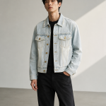 BOXY003 - Felian Áo Khoác Jean Xanh Wash Nhạt Nam Nữ Form Oversize