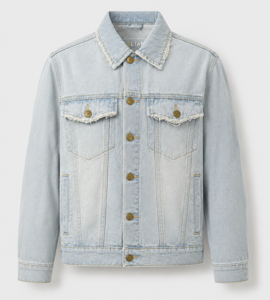 BOXY003 - Felian Áo Khoác Jean Xanh Wash Nhạt Nam Nữ Form Oversize