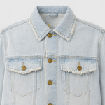 BOXY003 - Felian Áo Khoác Jean Xanh Wash Nhạt Nam Nữ Form Oversize